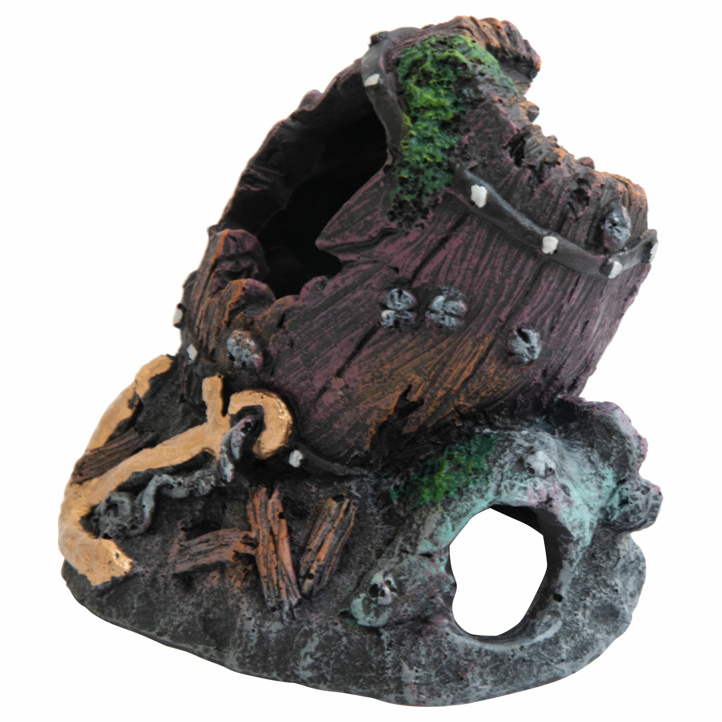 Deep Sea Aquariumdekoration Holzfass Auf Felsen 13x12.5x13cm 4 Deep Sea Aquariumdekoration Holzfass Auf Felsen 13x12.5x13cm – Bild 2