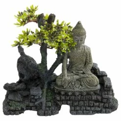 Deep Sea Aquariumdekoration Buddha Auf Stein 19.5x9x16.5cm