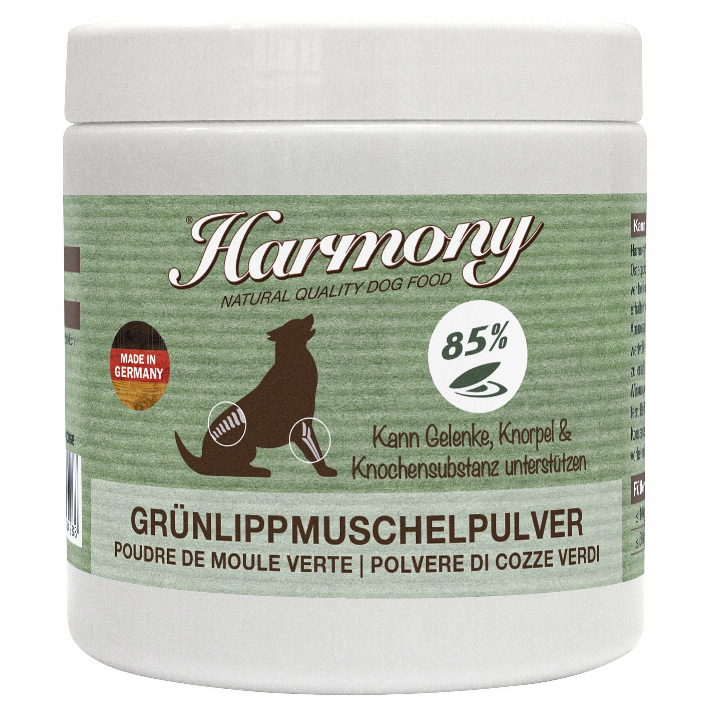 Harmony Dog Natural Grünlippmuschelpulver 85% 3 Harmony Dog Natural Grünlippmuschelpulver 85%