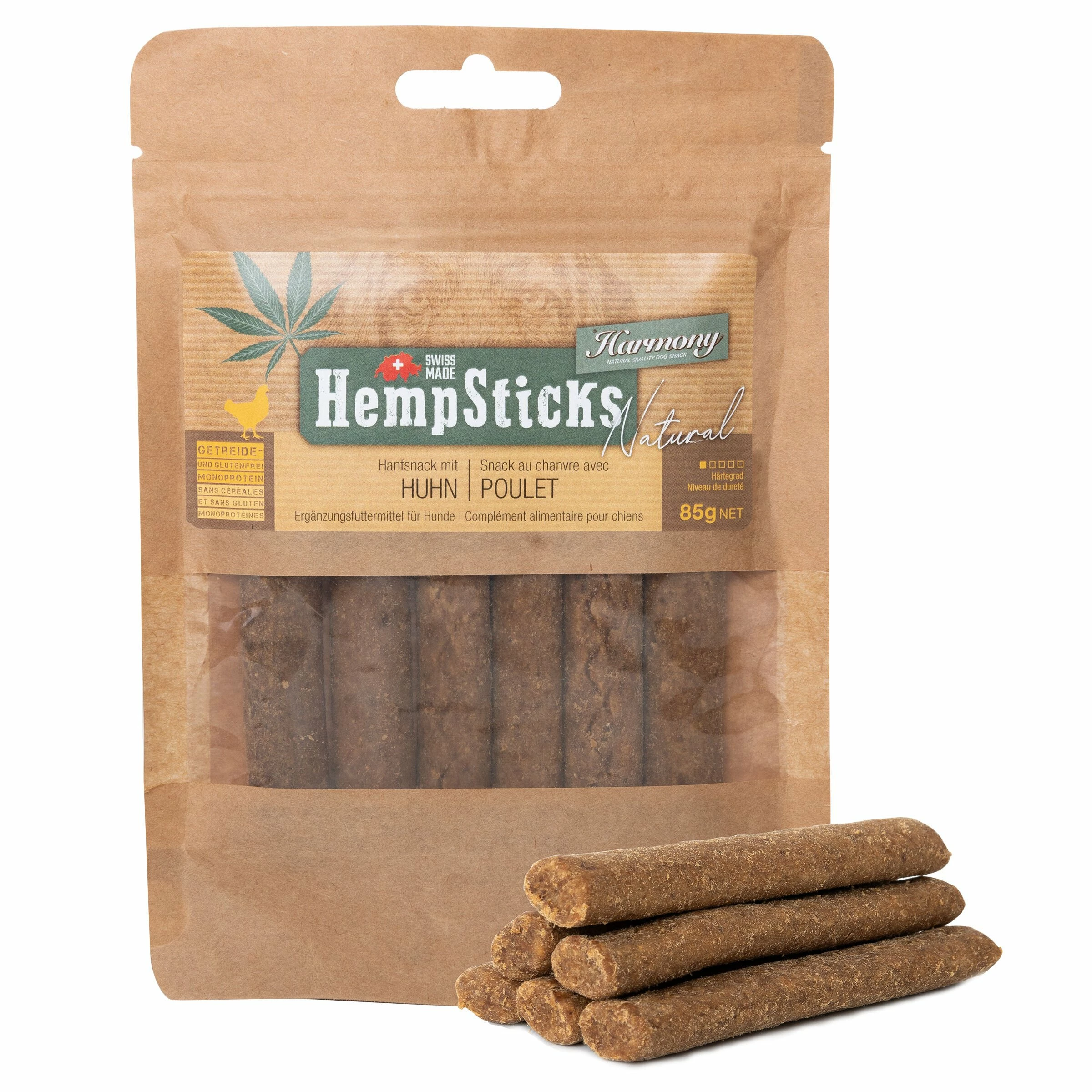 Harmony Dog Natural Hemp Sticks Huhn 85g 3 Harmony Dog Natural Hemp Sticks Huhn 85g