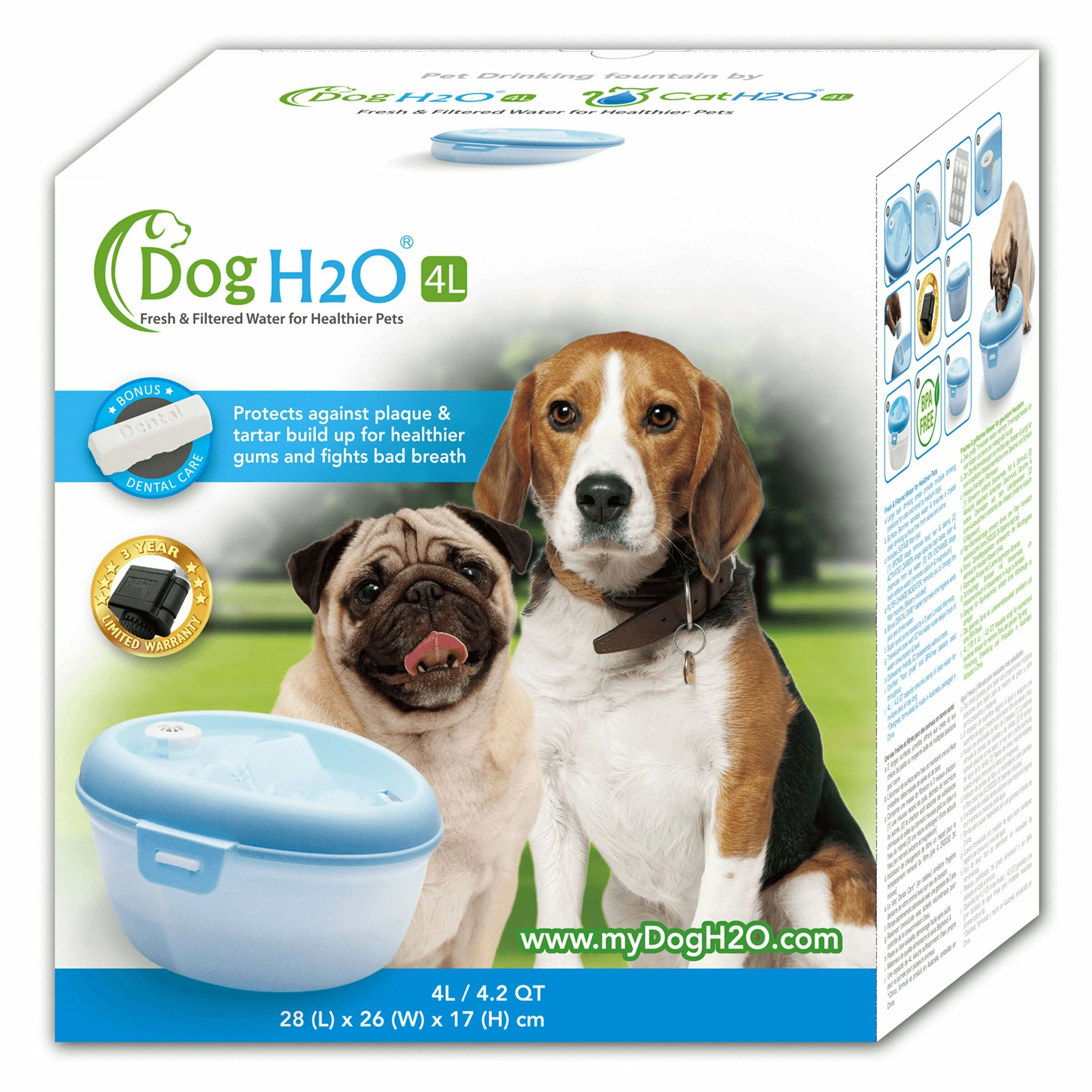 H2O Hunde-/Katzen Trinkbrunnen 4l 4 H2O Hunde-/Katzen Trinkbrunnen 4l – Bild 2