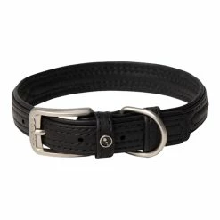 Rogz Hunde Lederhalsband Schwarz XL