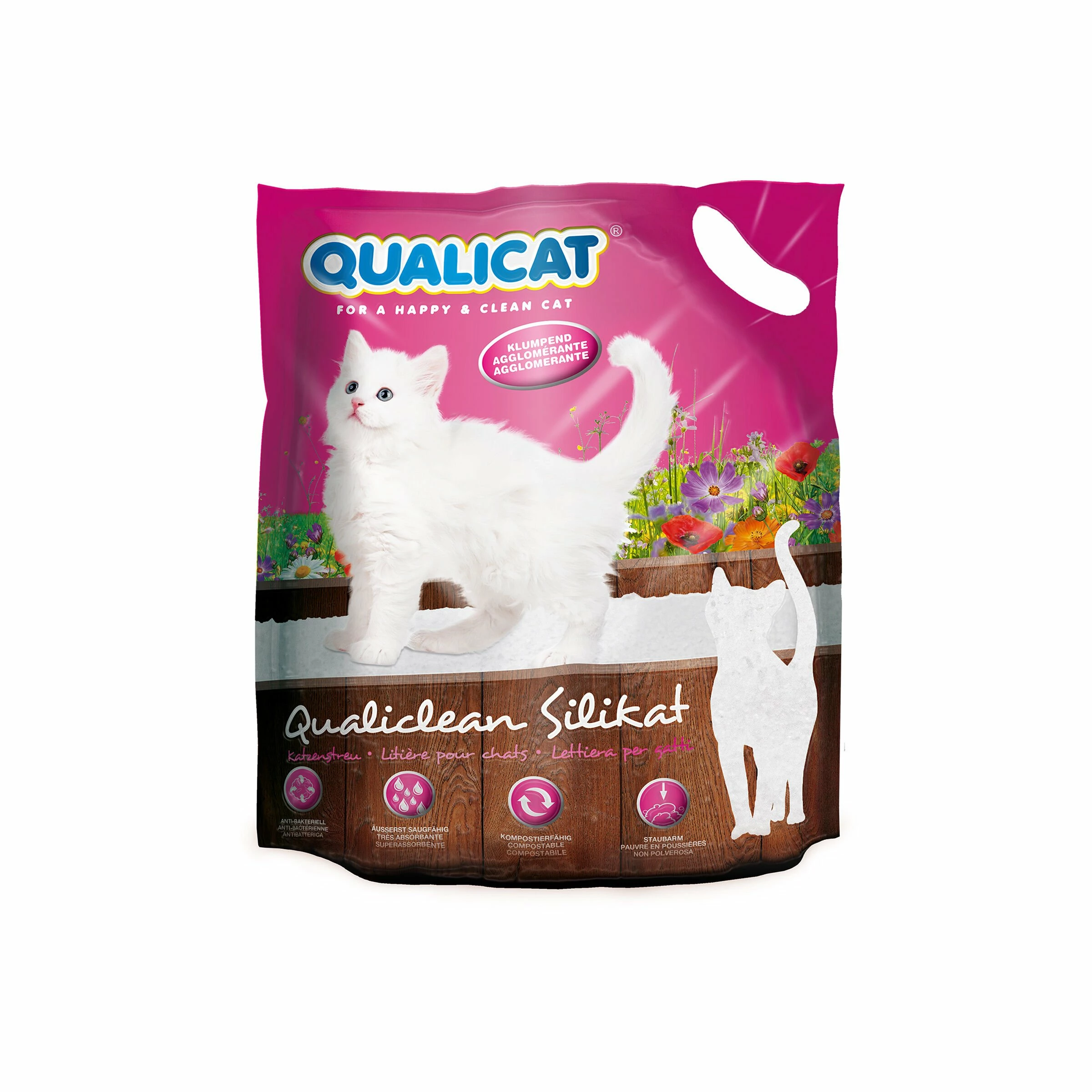 QUALICAT Katzenstreu Qualiclean Silikat Klumpend 7.5l 3 QUALICAT Katzenstreu Qualiclean Silikat Klumpend 7.5l