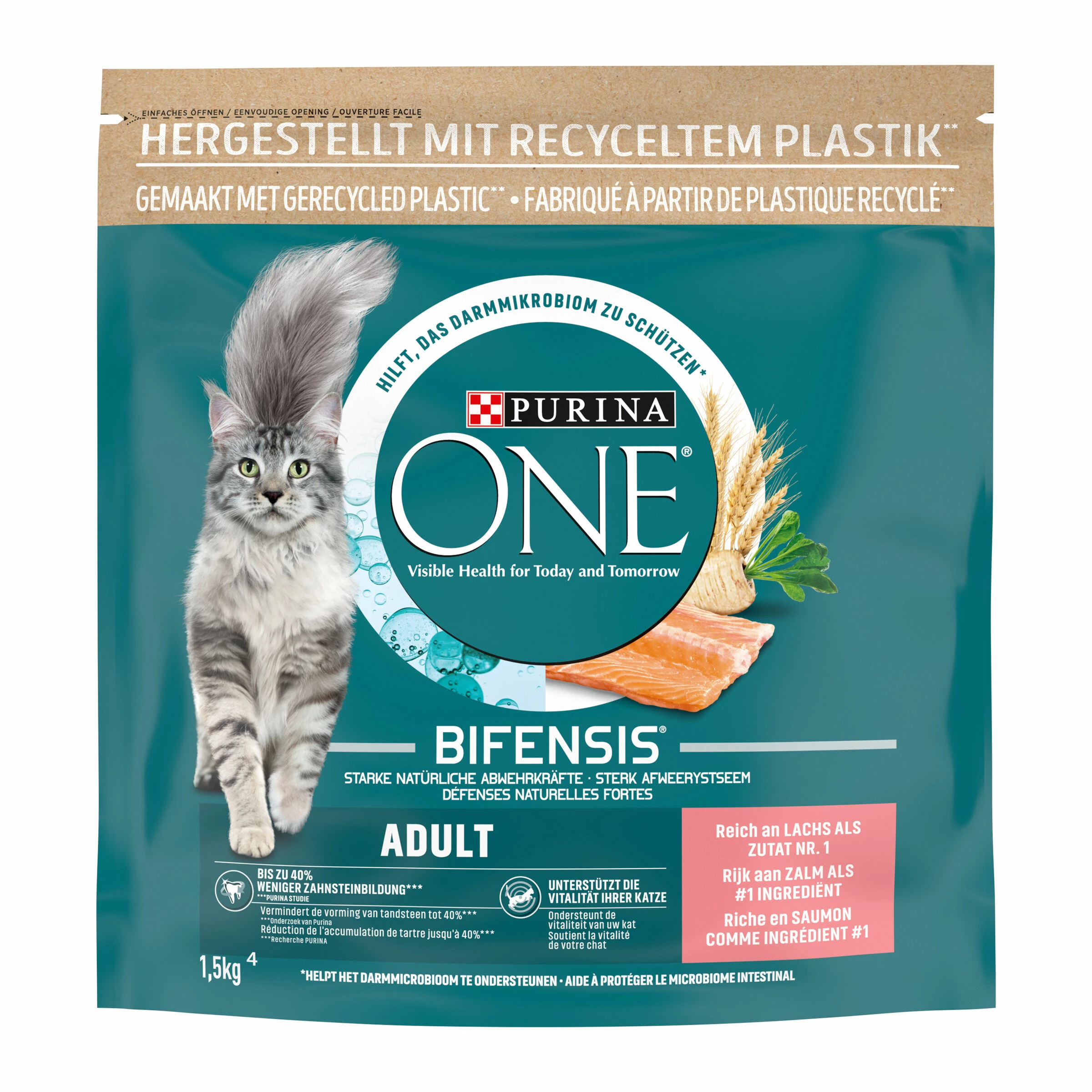 Purina ONE Trockenfutter Adult Mit Lachs & Vollkorn 1.5kg 3 Purina ONE Trockenfutter Adult Mit Lachs & Vollkorn 1.5kg