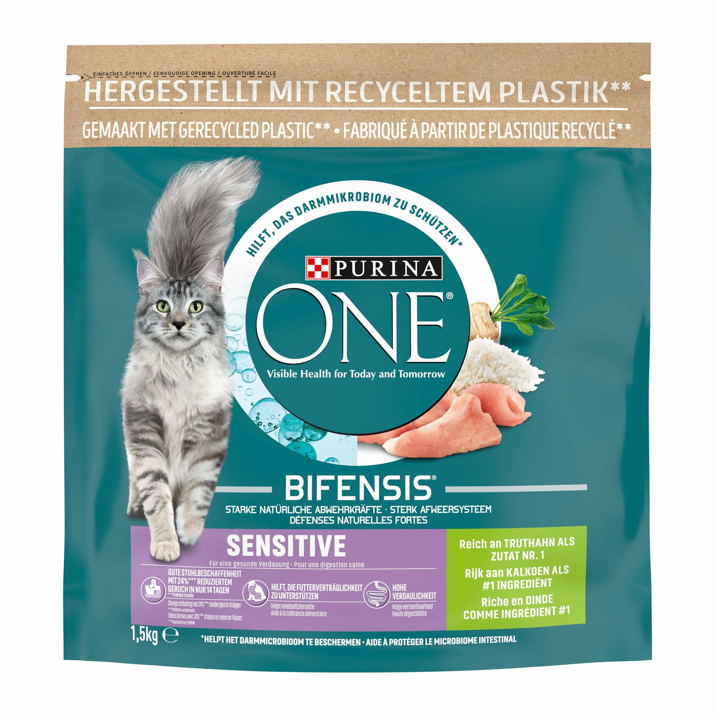 Purina ONE Trockenfutter Sensitive Truthahn & Reis 1.5kg 3 Purina ONE Trockenfutter Sensitive Truthahn & Reis 1.5kg