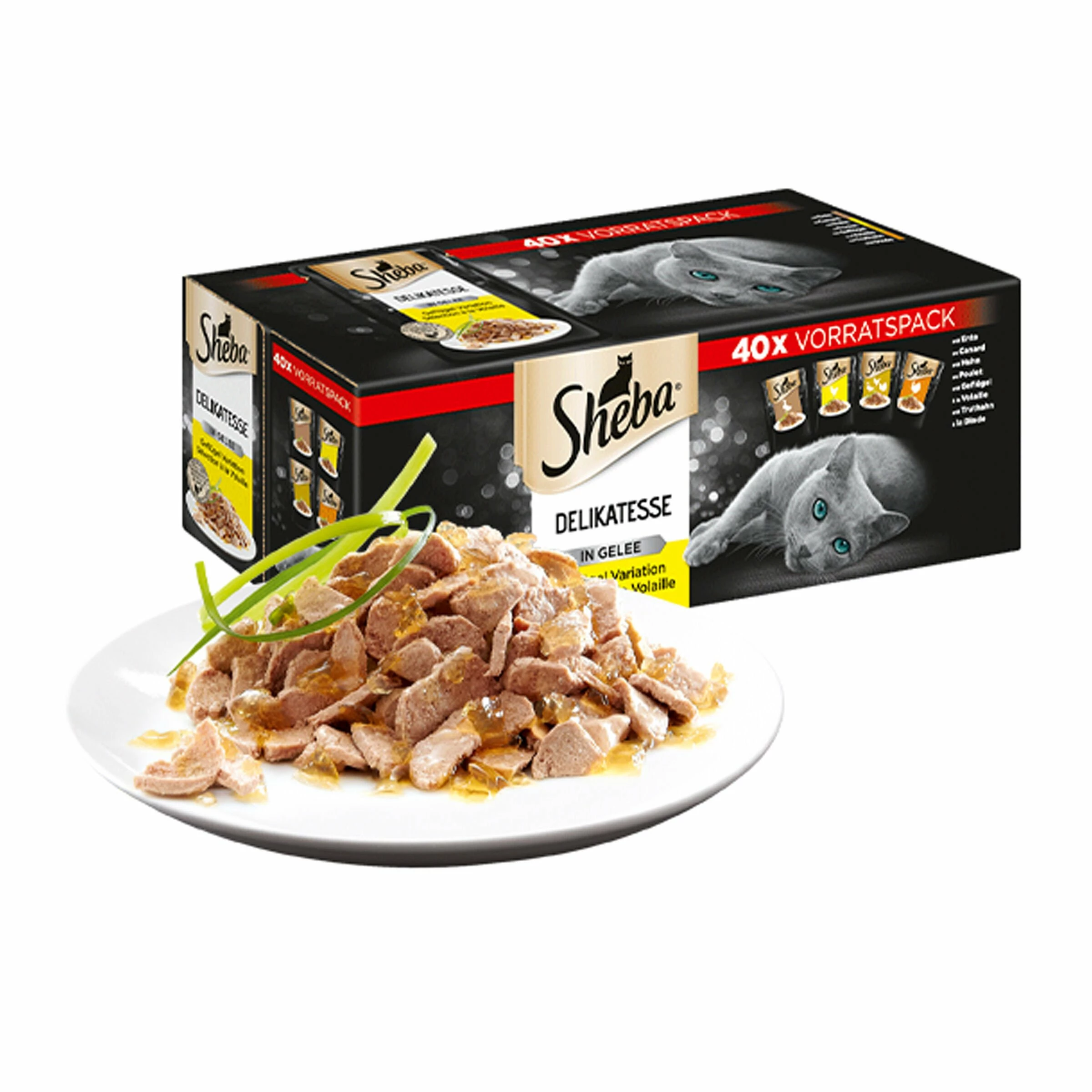 Sheba Delikatesse In Gelee Geflügel Variation 40x85g 3 Sheba Delikatesse In Gelee Geflügel Variation 40x85g