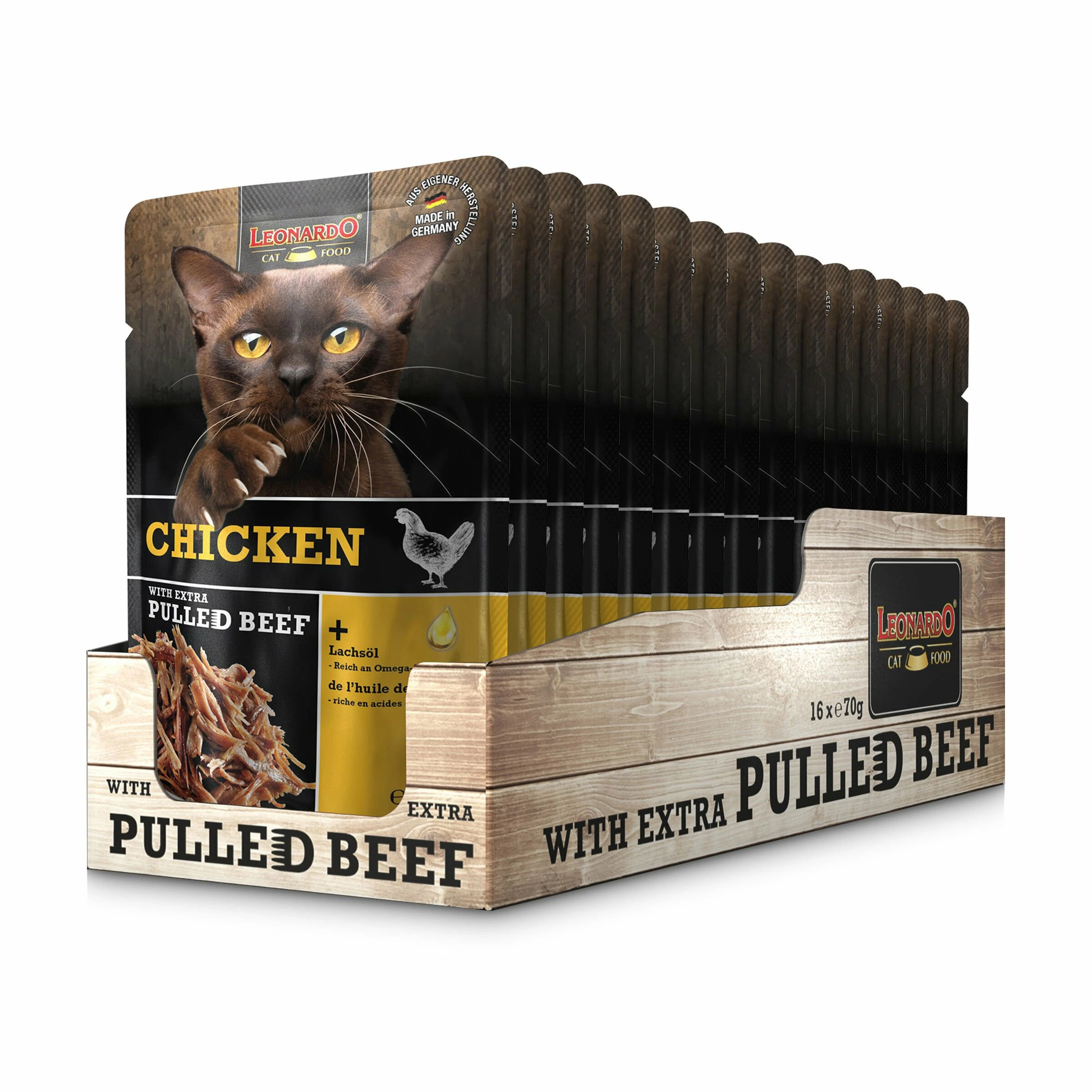 Leonardo Nassfutter Verschiedene Sorten Mit Pulled Beef 16x70g Im Beutel 4 Leonardo Nassfutter Verschiedene Sorten Mit Pulled Beef 16x70g Im Beutel – Bild 2