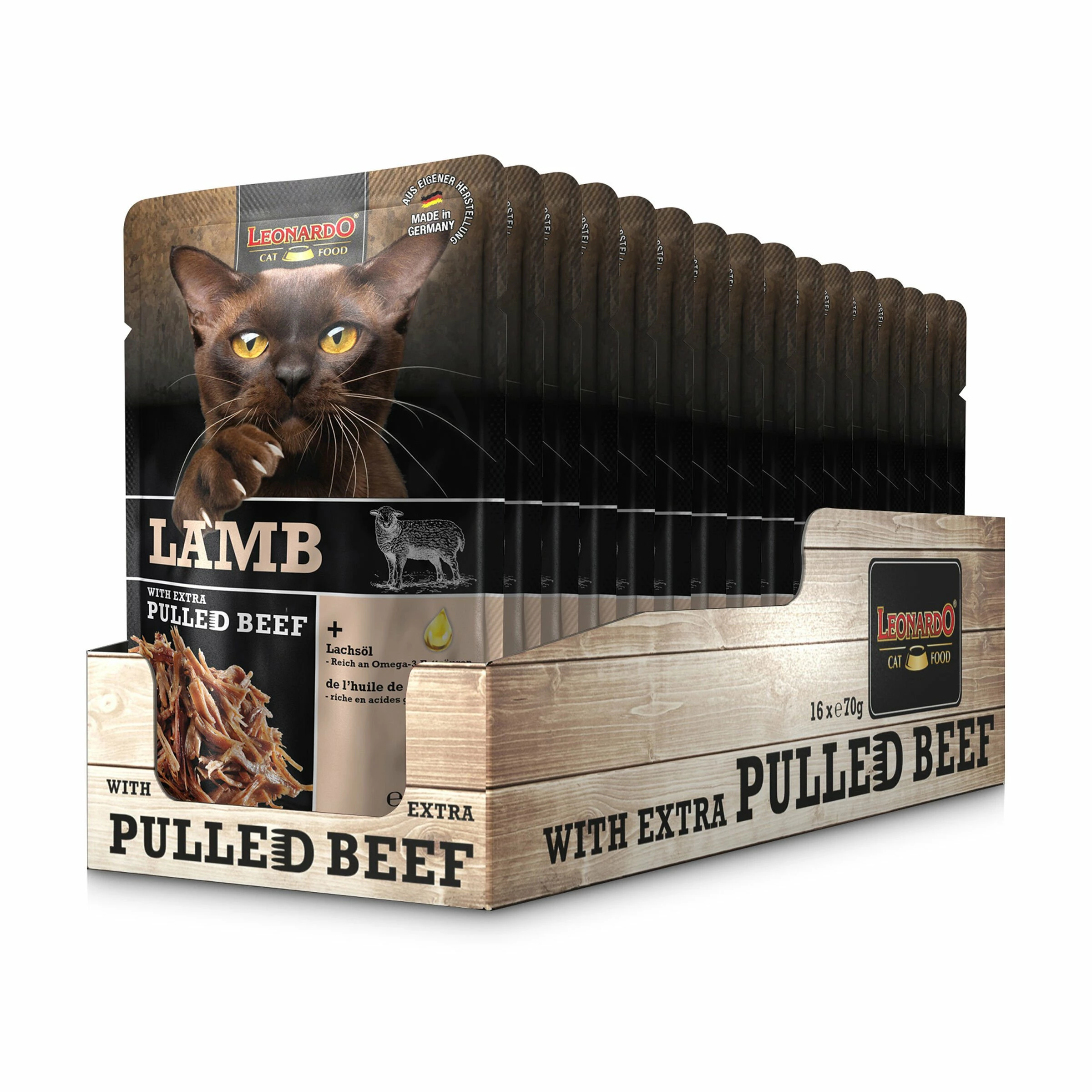 Leonardo Nassfutter Verschiedene Sorten Mit Pulled Beef 16x70g Im Beutel 6 Leonardo Nassfutter Verschiedene Sorten Mit Pulled Beef 16x70g Im Beutel – Bild 4