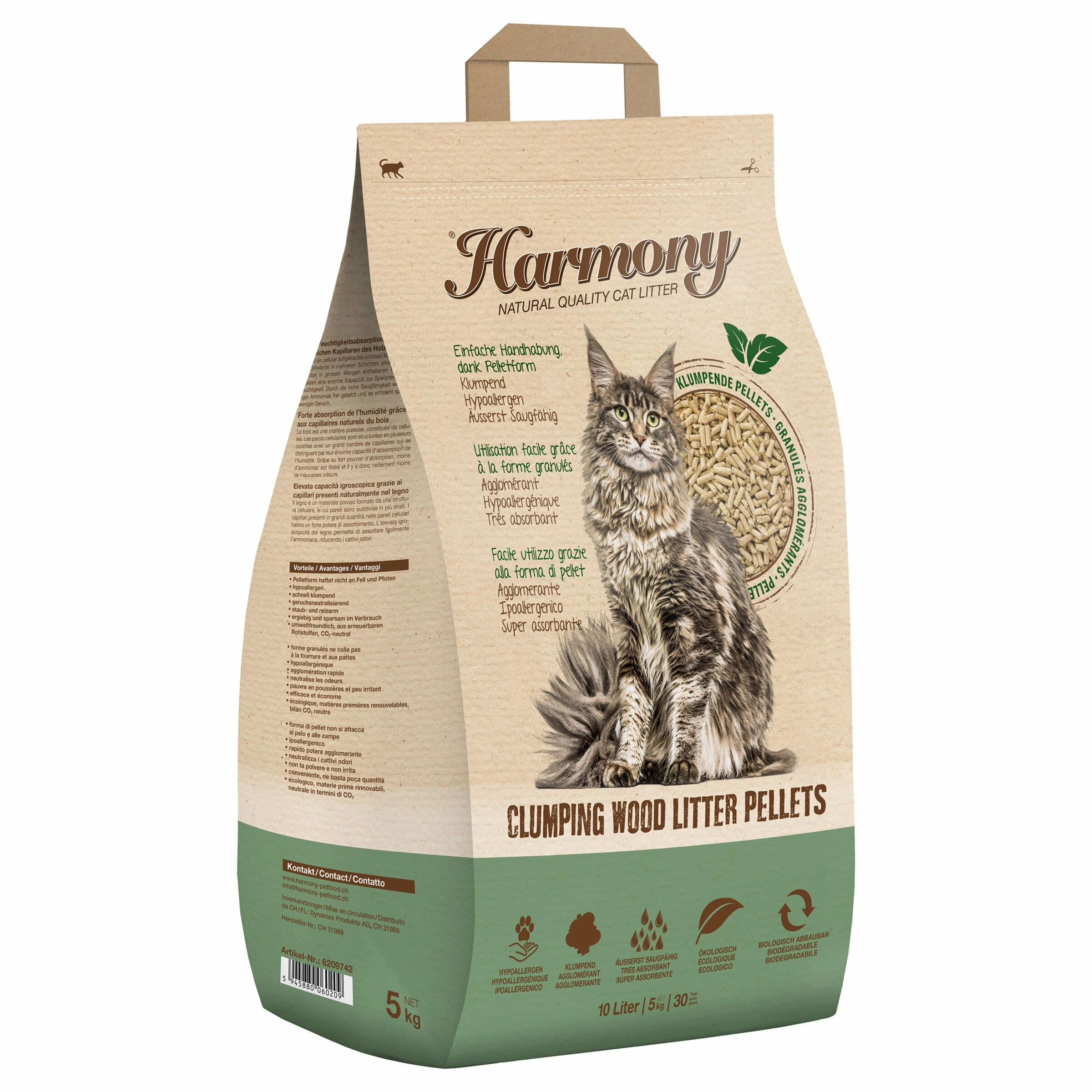 Harmony Cat Natural Katzenstreu Clumping Wood Litter Pellets 3 Harmony Cat Natural Katzenstreu Clumping Wood Litter Pellets