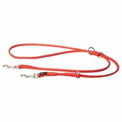 Rogz Hundeleine Rundleine Leder Rot 2m
