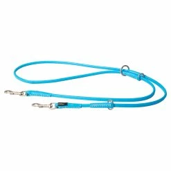 Rogz Hundeleine Rundleine Leder Türkis 2m