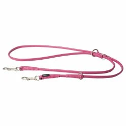 Rogz Hundeleine Rundleine Leder Pink 2m