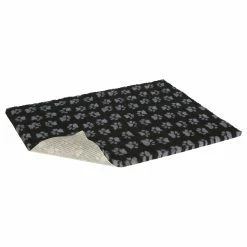 QUALIDOG Liegematte Anti-Slip Schwarz Mit Grauen Pfoten