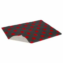 QUALI Vetbed Anti-Slip Dunkelgrau Mit Roten Punkten
