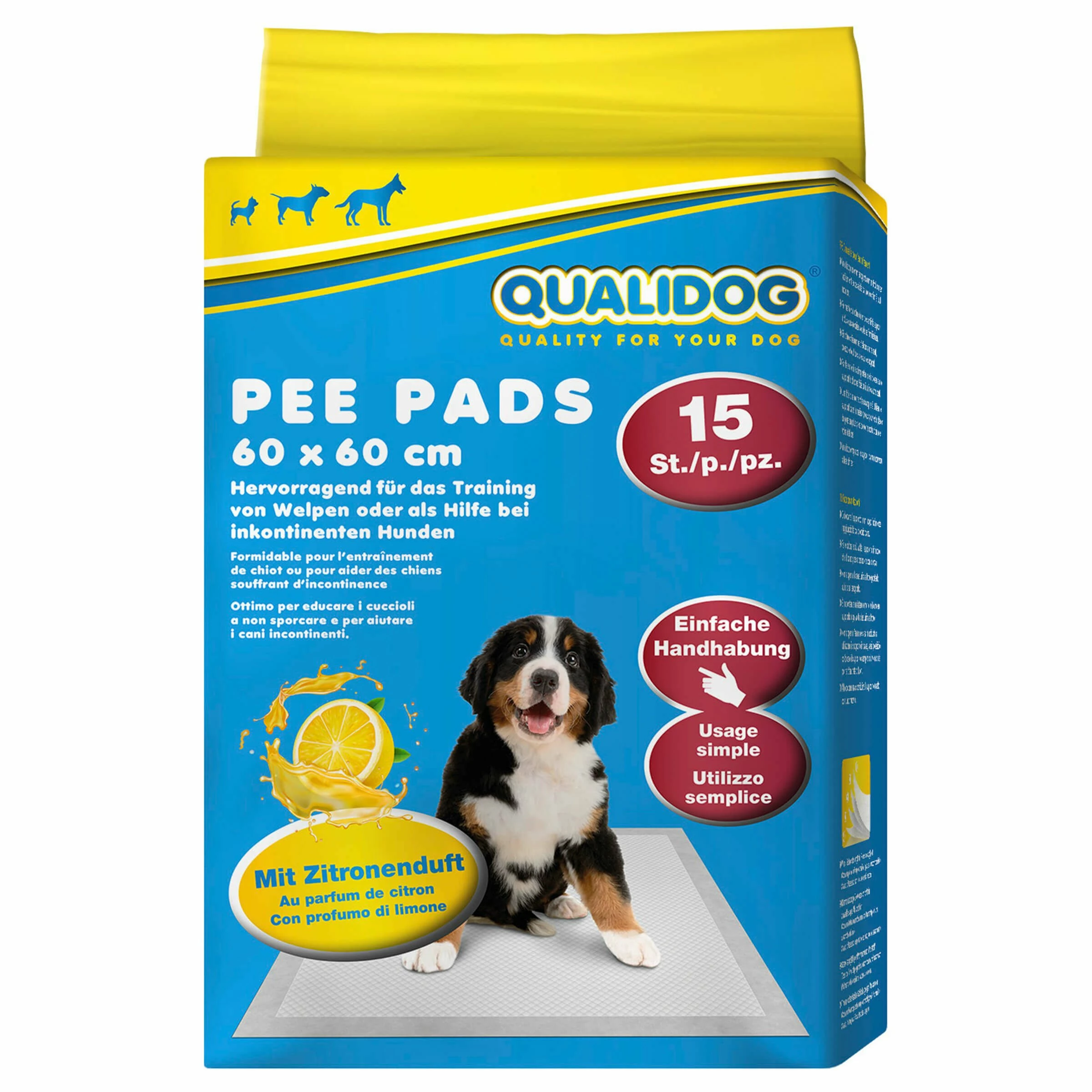 QUALIDOG Puppy Pee Pads Zitrone 4 QUALIDOG Puppy Pee Pads Zitrone – Bild 2