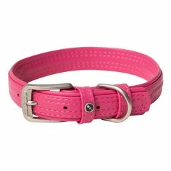 Rogz Hunde Lederhalsband Pink